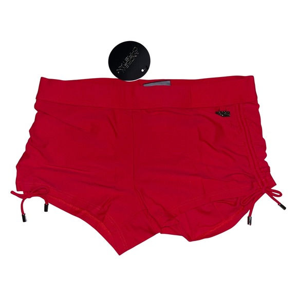 Andrew Christian L (33-35) Adjustable Red Side Cinch Swim Trunks 70114 - Picture 4 of 10